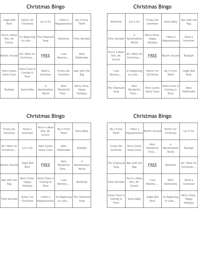 Christmas Bingo