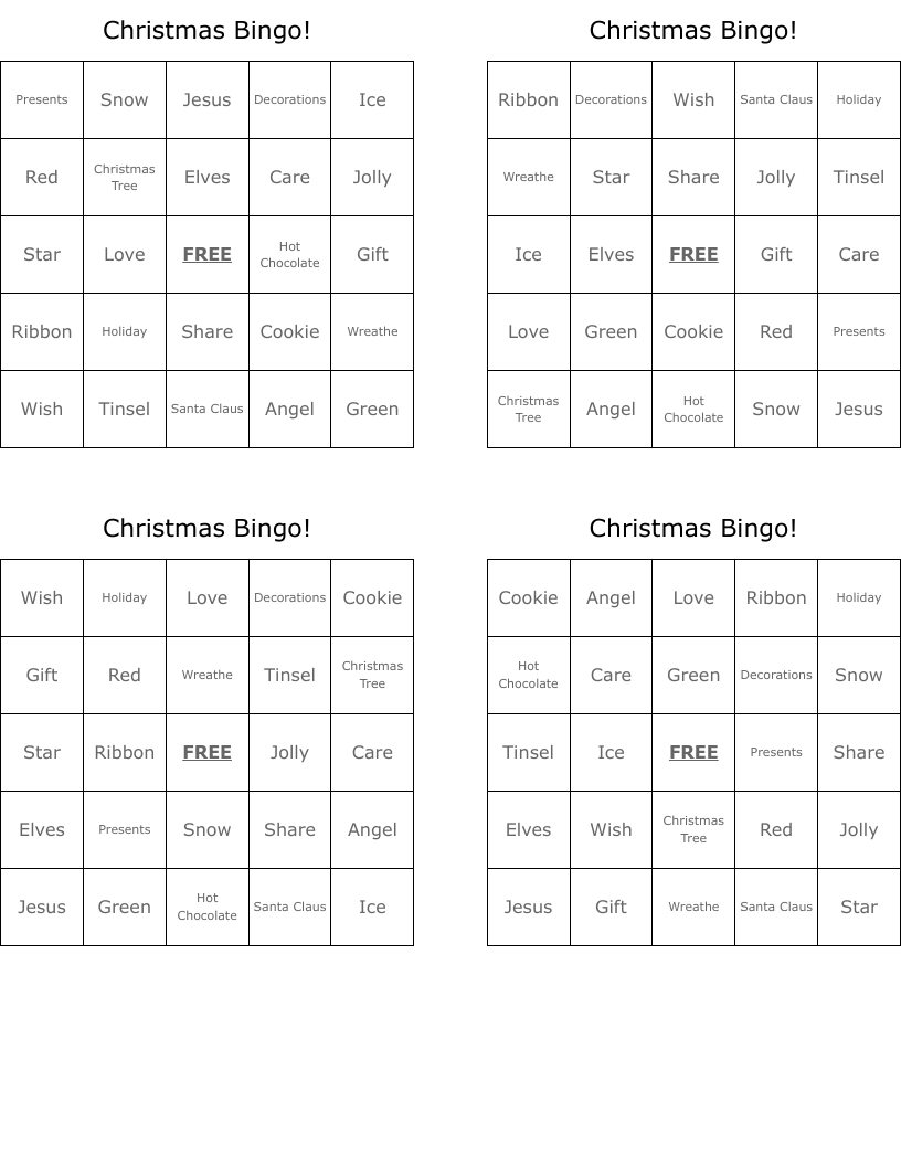 Christmas Bingo!
