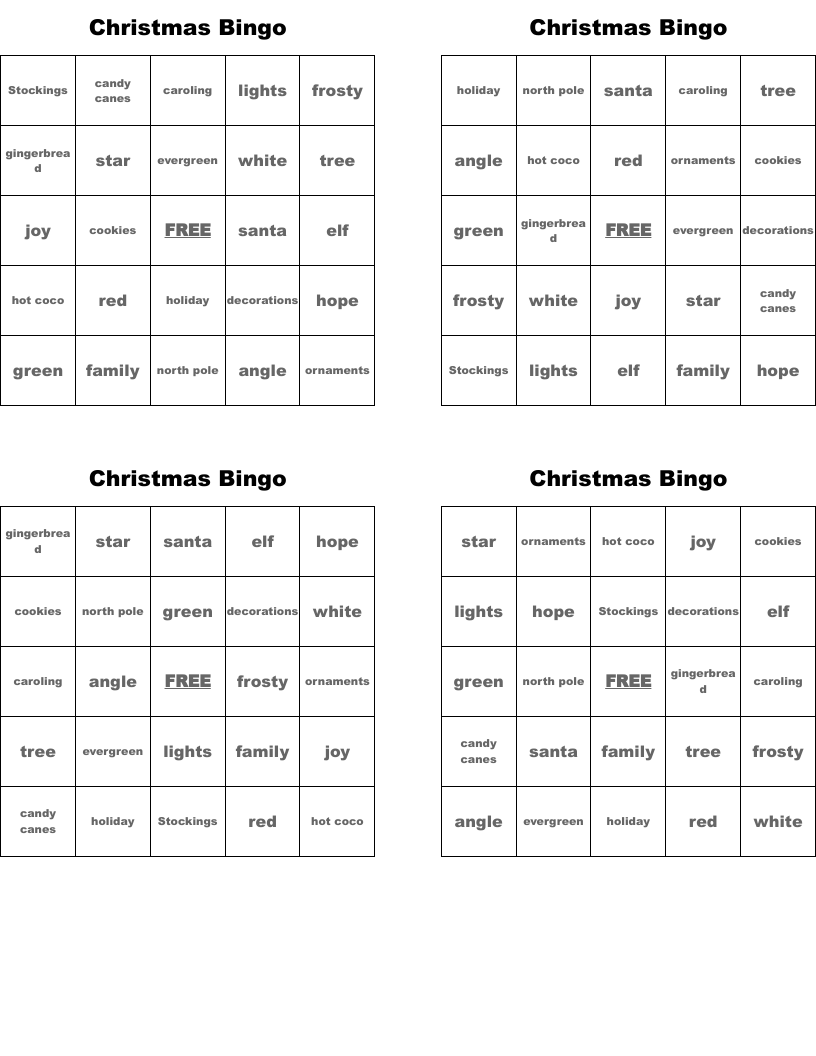 Christmas Bingo