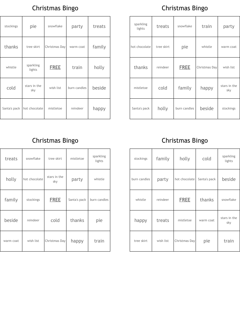 Christmas Bingo