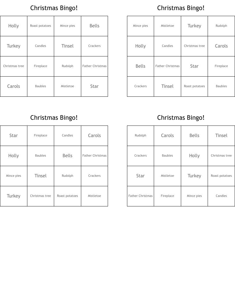 Christmas Bingo!