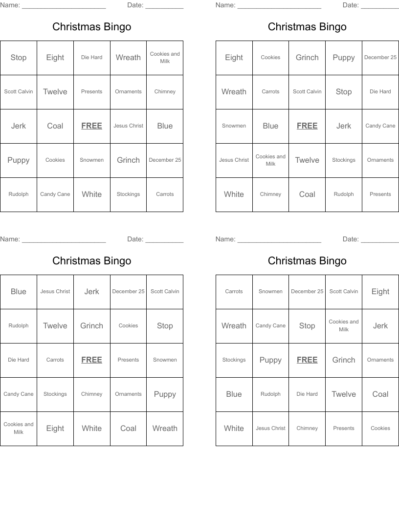 Christmas Bingo