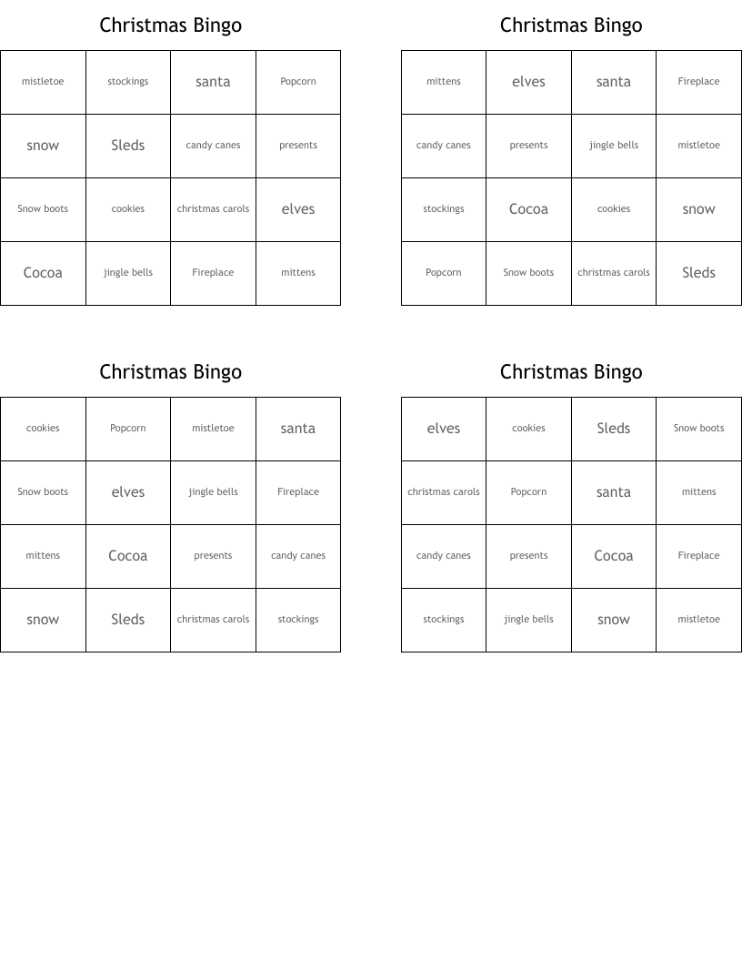 Christmas Bingo
