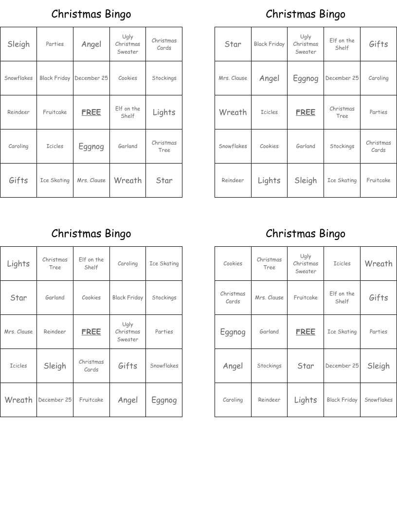 Christmas Bingo