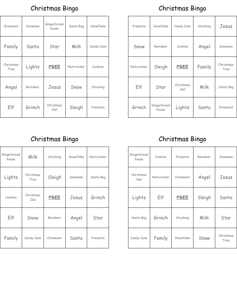 Christmas Bingo