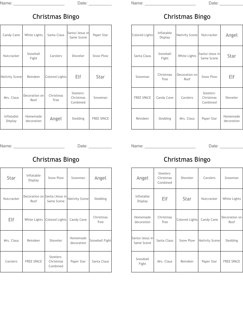 Christmas Bingo