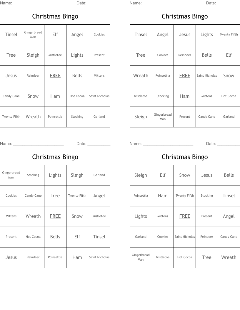 Christmas Bingo