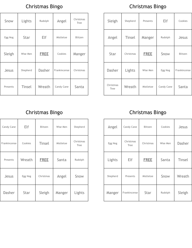 Christmas Bingo