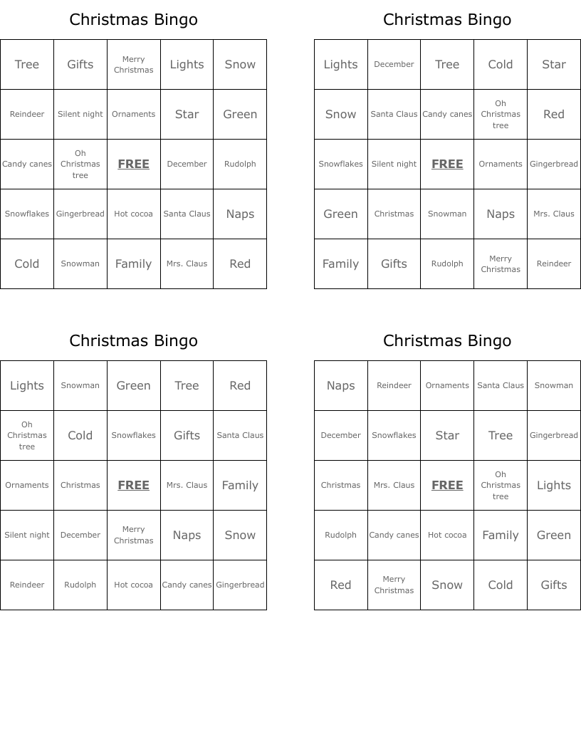 Christmas Bingo
