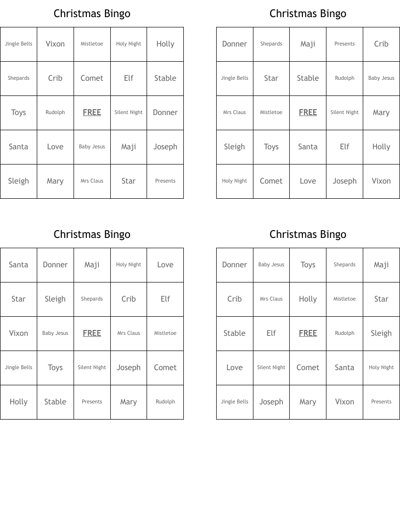 Christmas Bingo