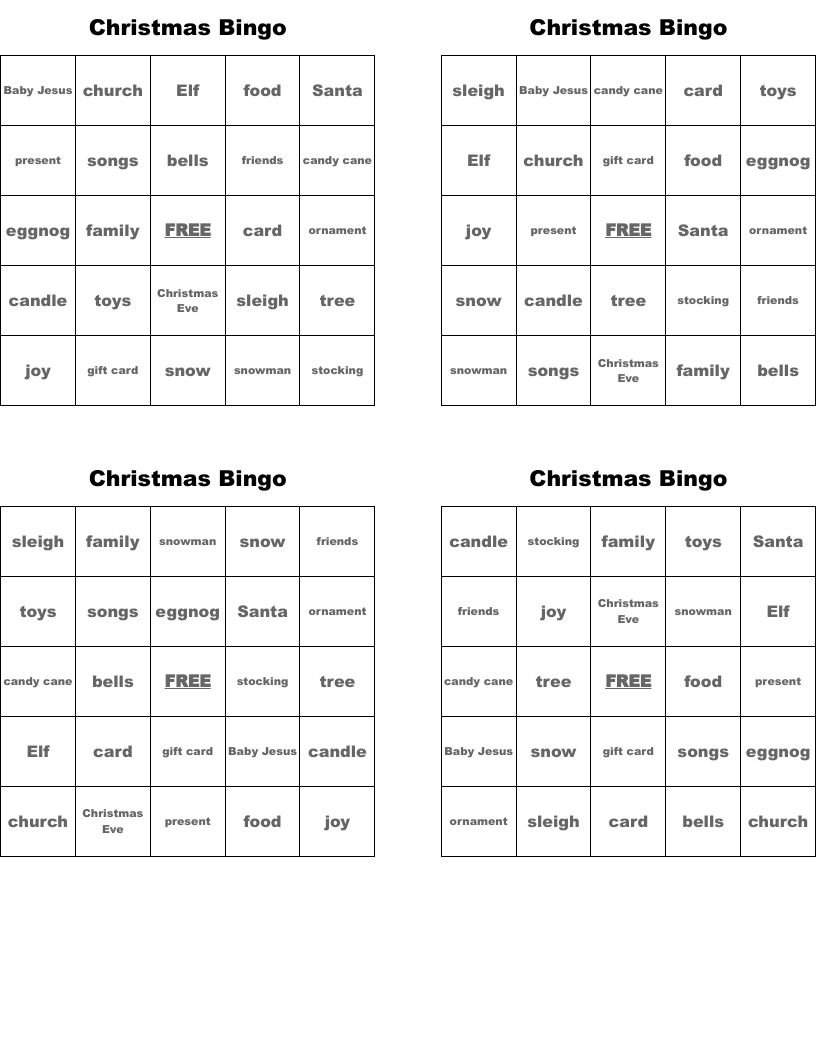 Christmas Bingo