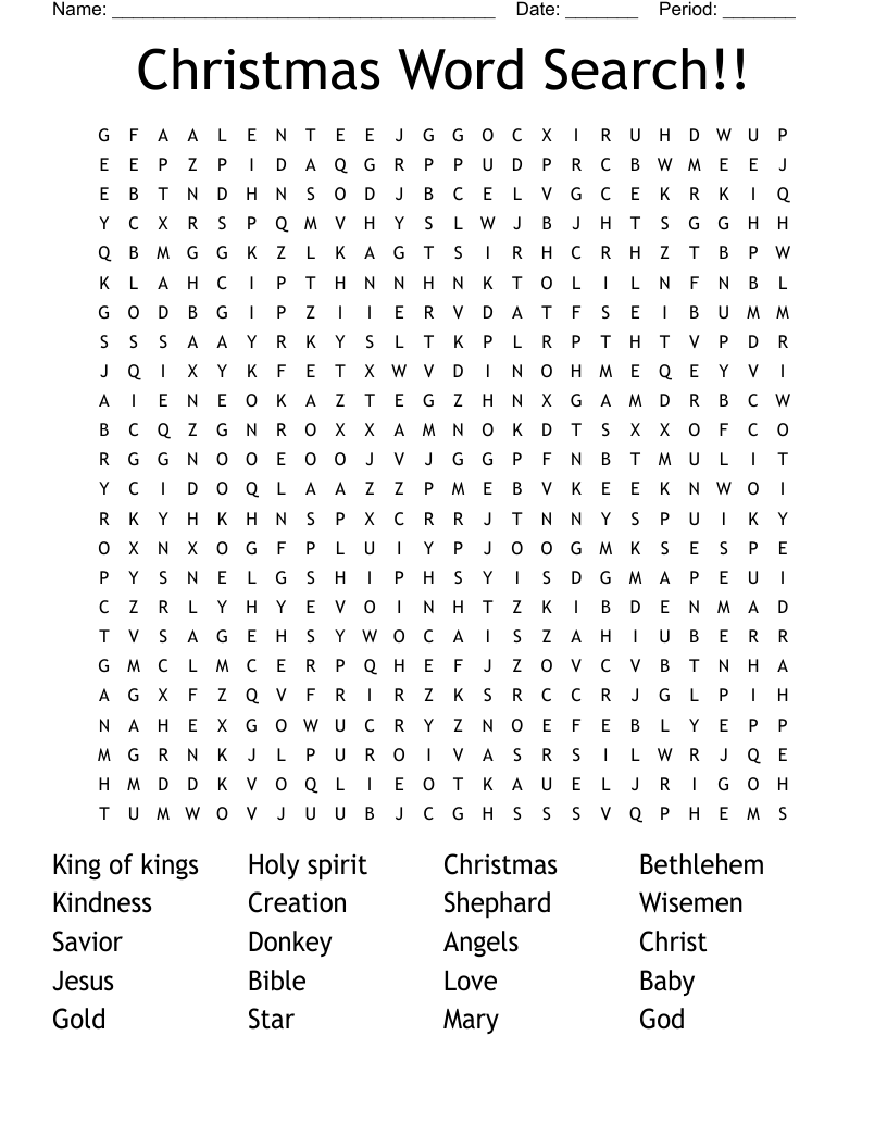 Christmas Word Search!!