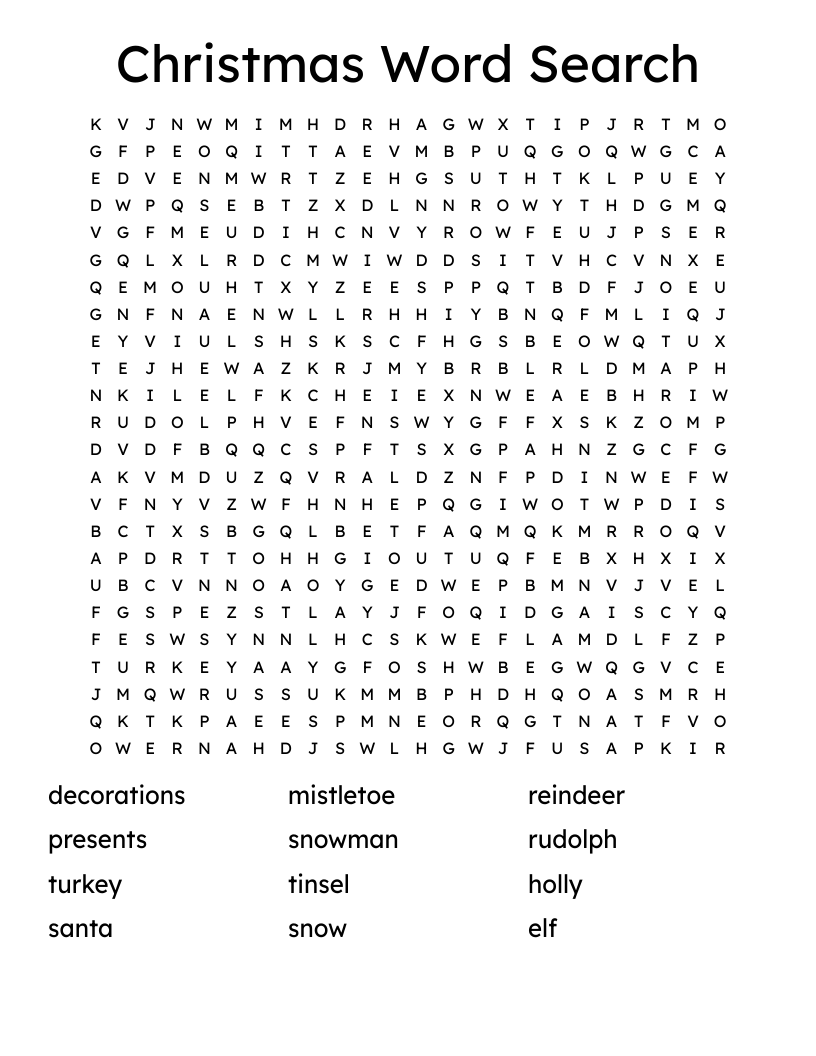 Christmas Word Search
