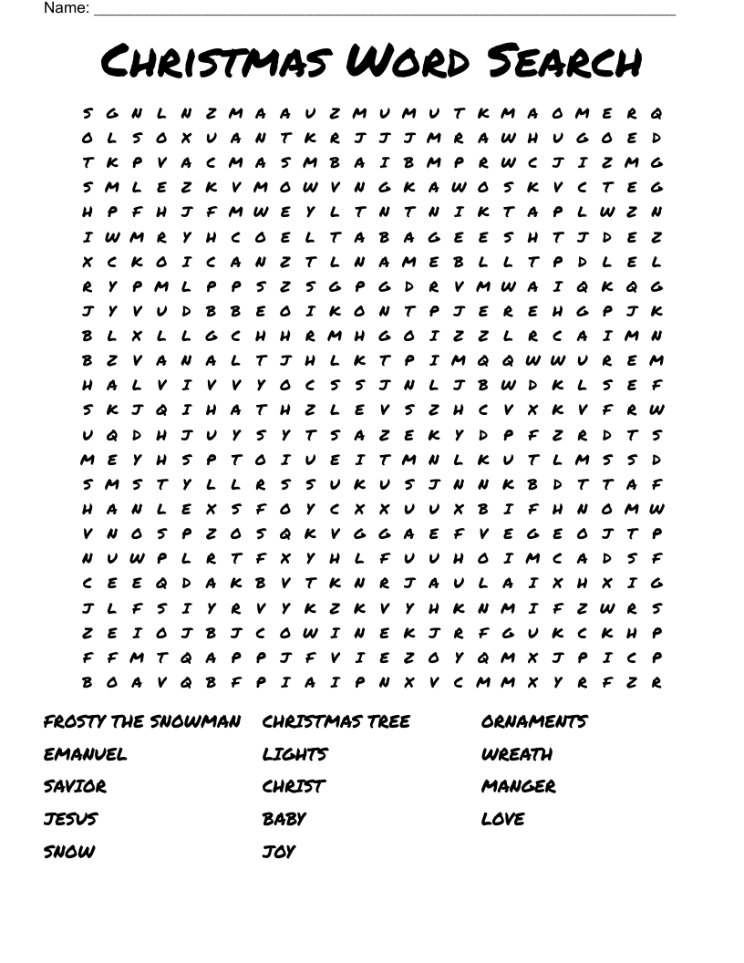 Christmas Word Search