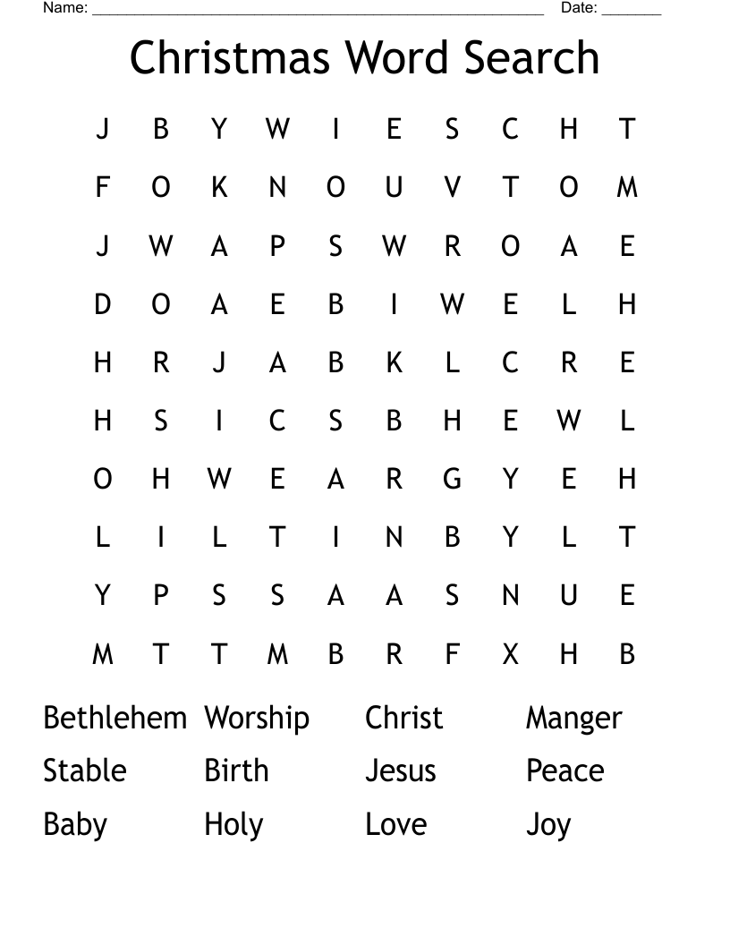 Christmas Word Search