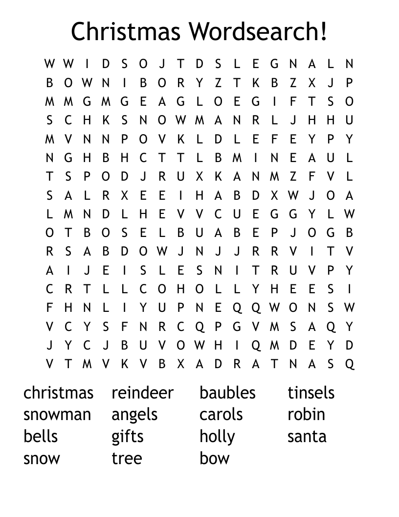 Christmas Wordsearch!