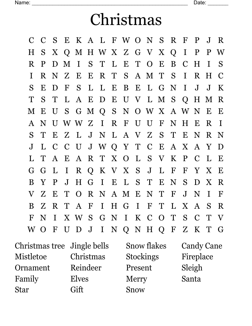 Christmas  Word Search