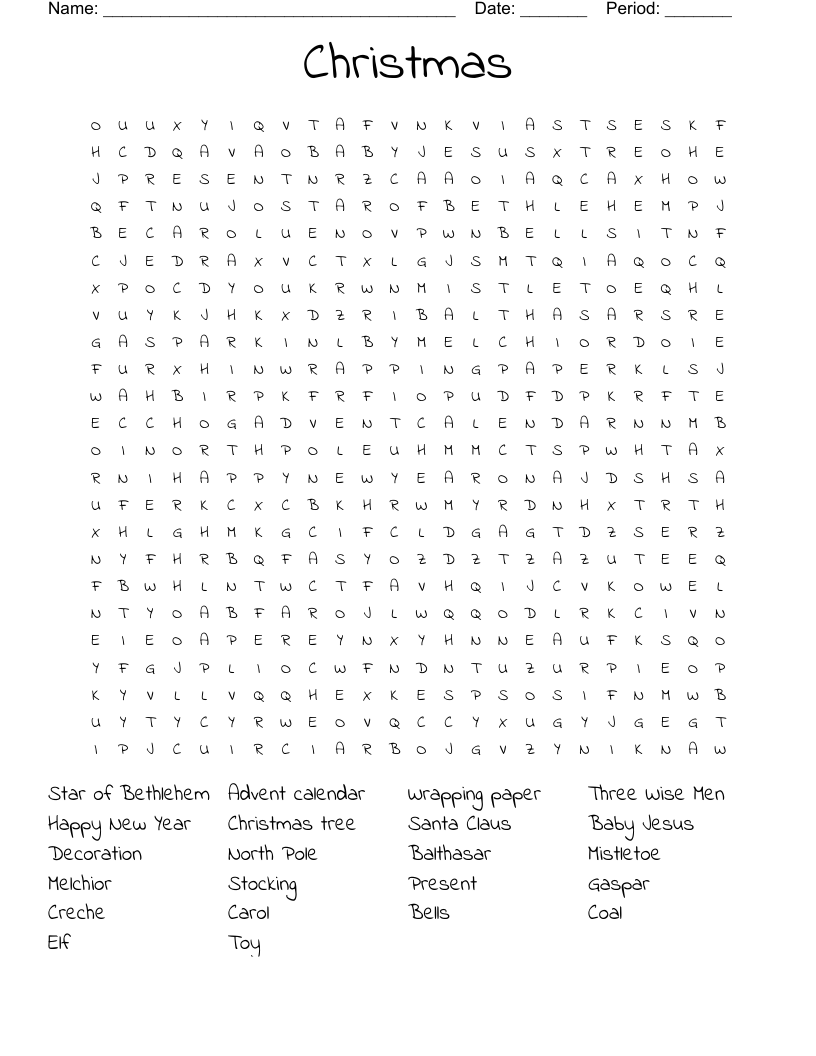 Christmas  Word Search