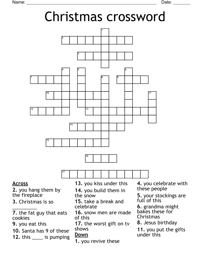 Christmas crossword WordMint