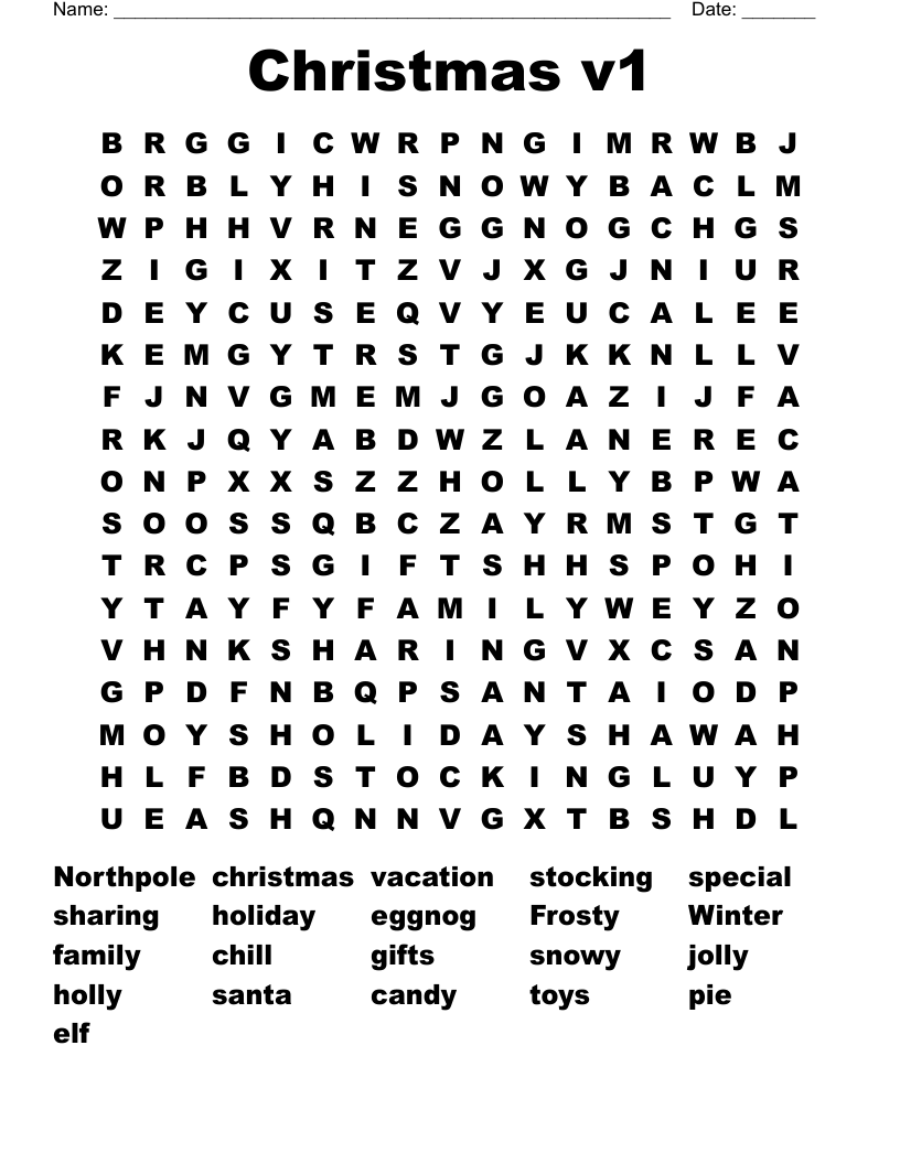 Christmas v1 Word Search