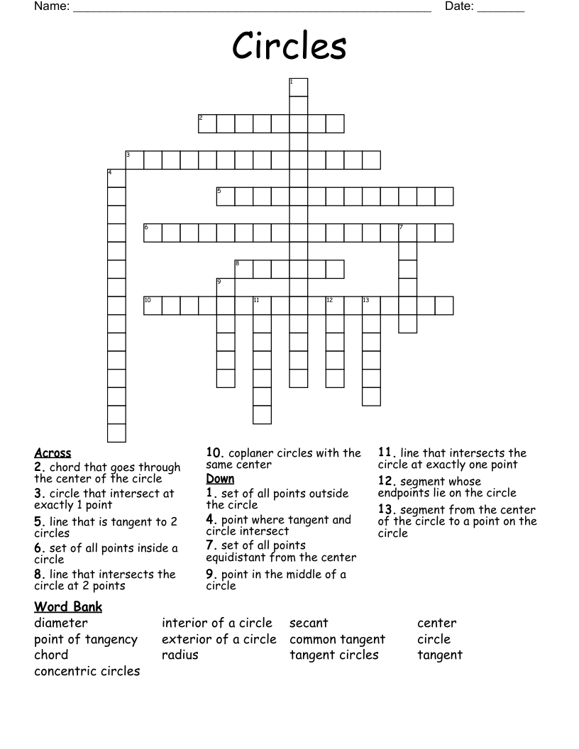 Circles Crossword WordMint