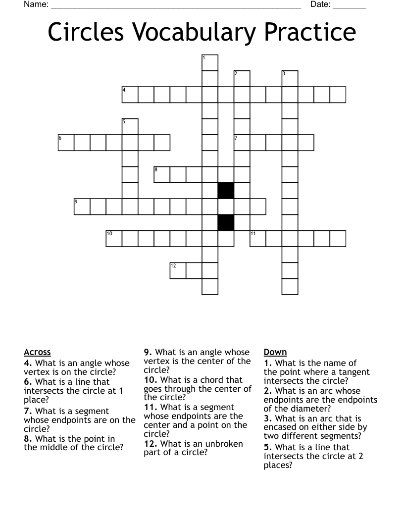 Circle Size Crossword Puzzle Clue Mesterfokon