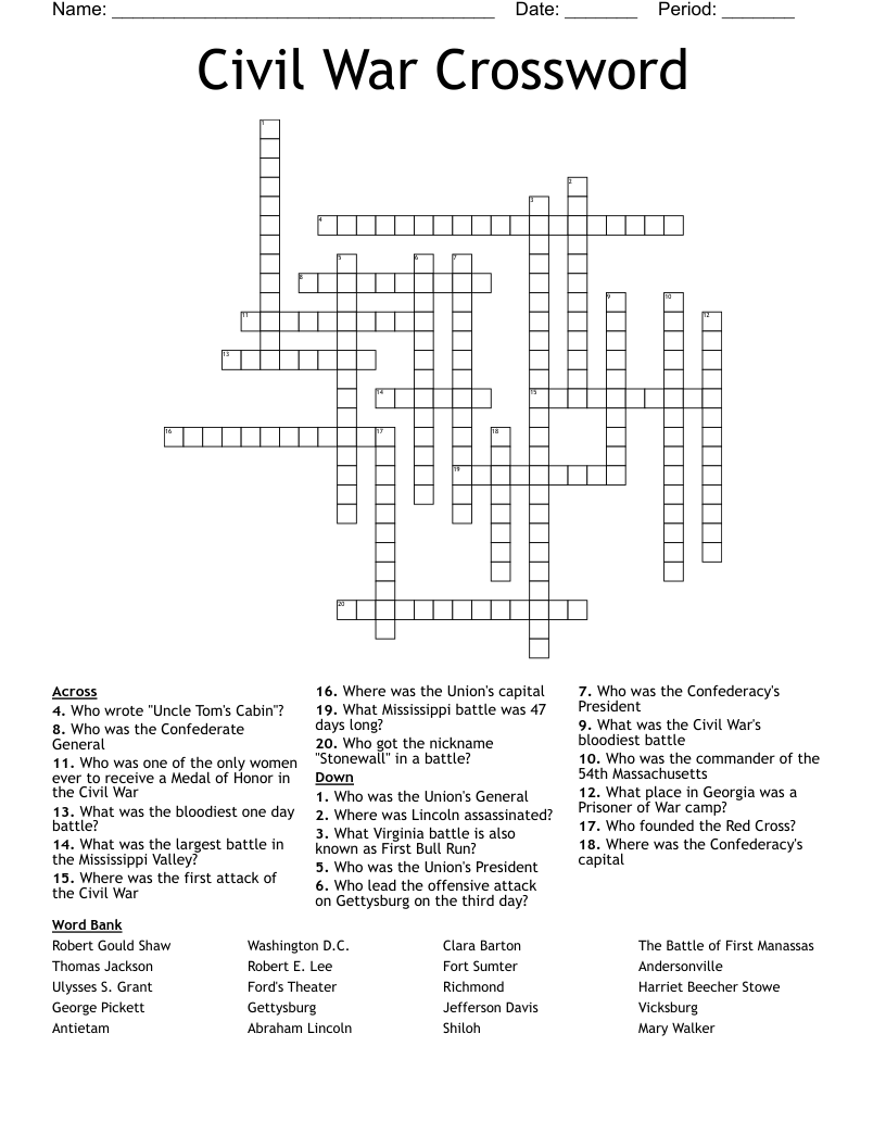 Civil War Word Search Printable Word Search Printable 11 Civil War 