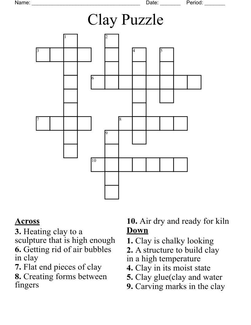 Clay Puzzle Crossword WordMint