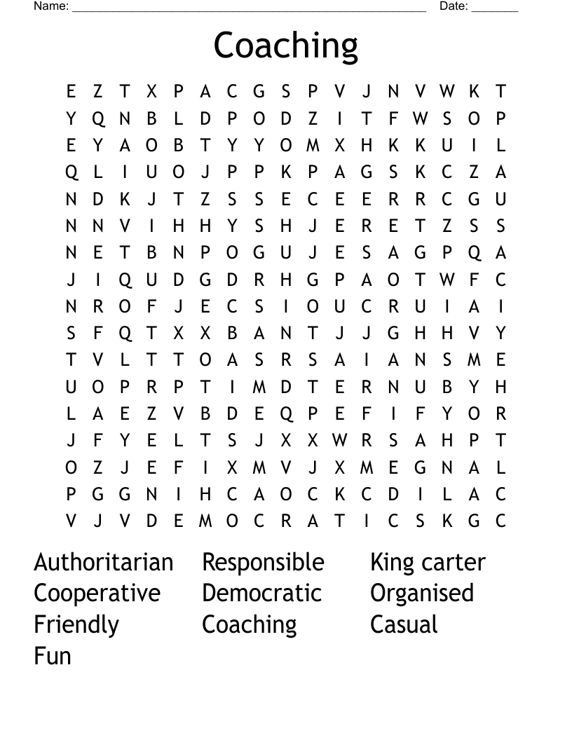 Coaching  Word Search