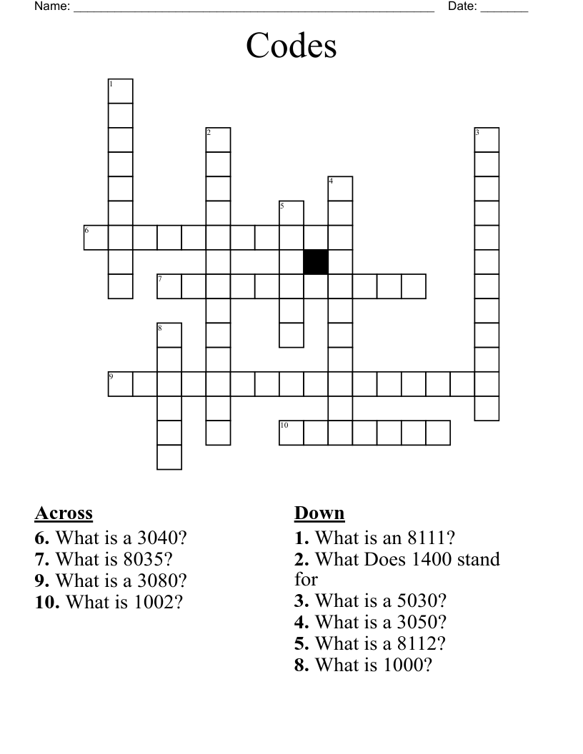 Codes Crossword WordMint