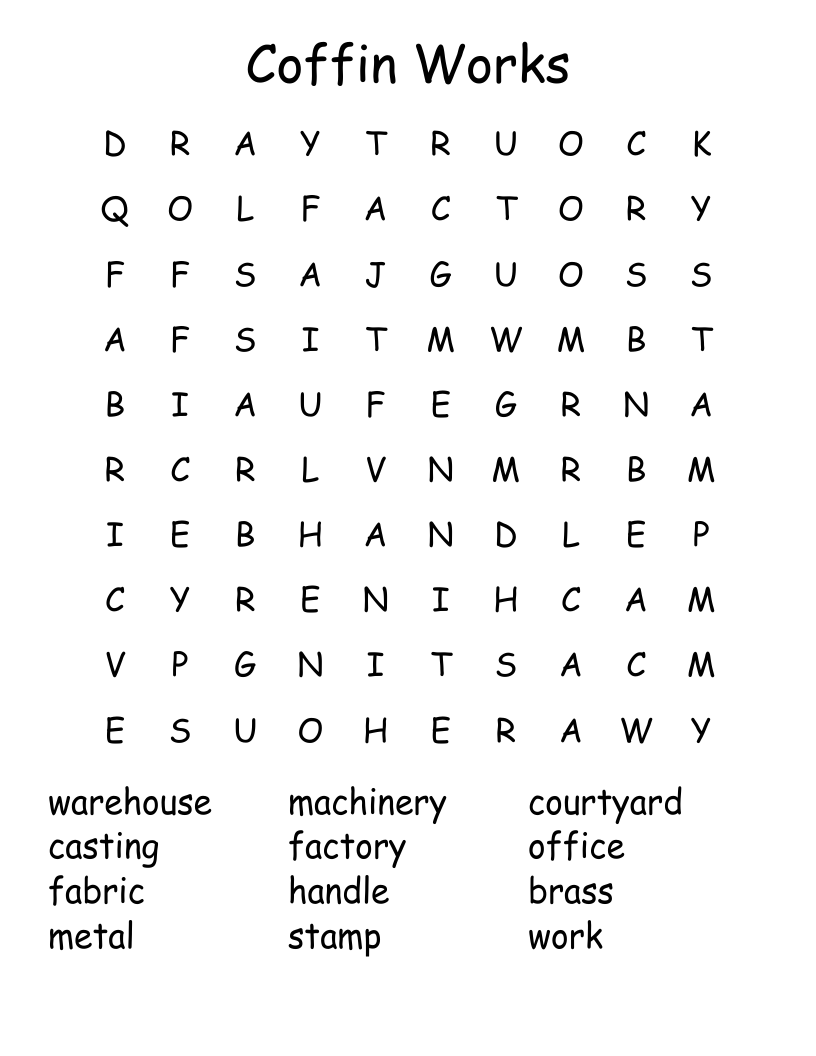 Coffin Works Word Search