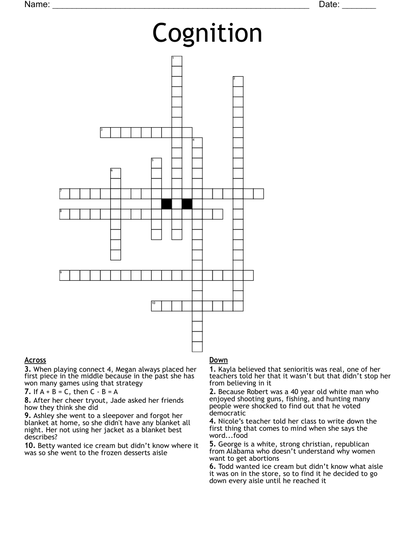 Cognition Crossword