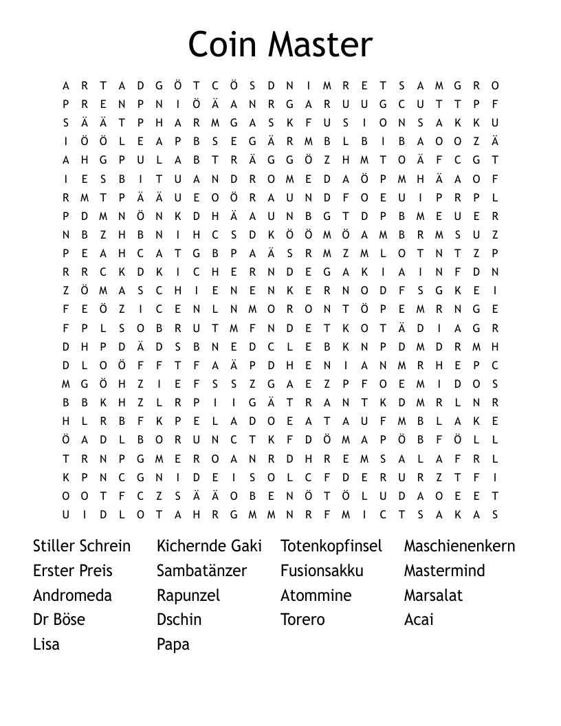 Coin Master Word Search