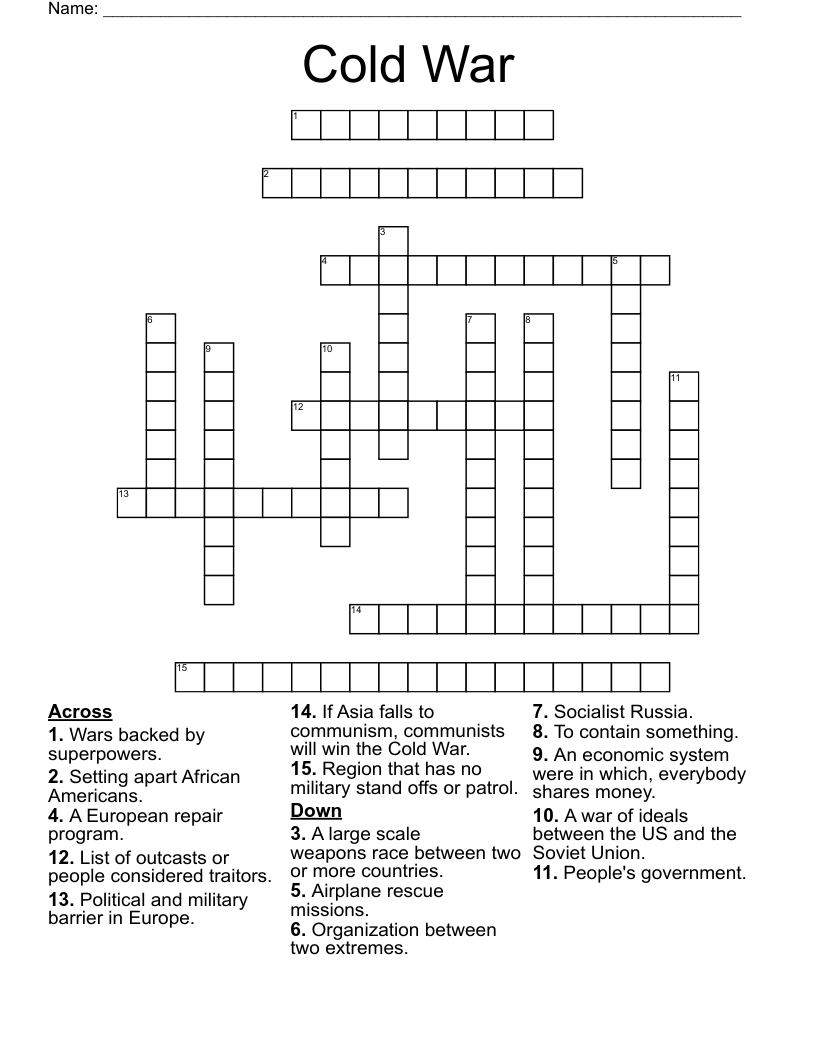 Cold War Crossword Puzzle Answers Colmeiaesncantada