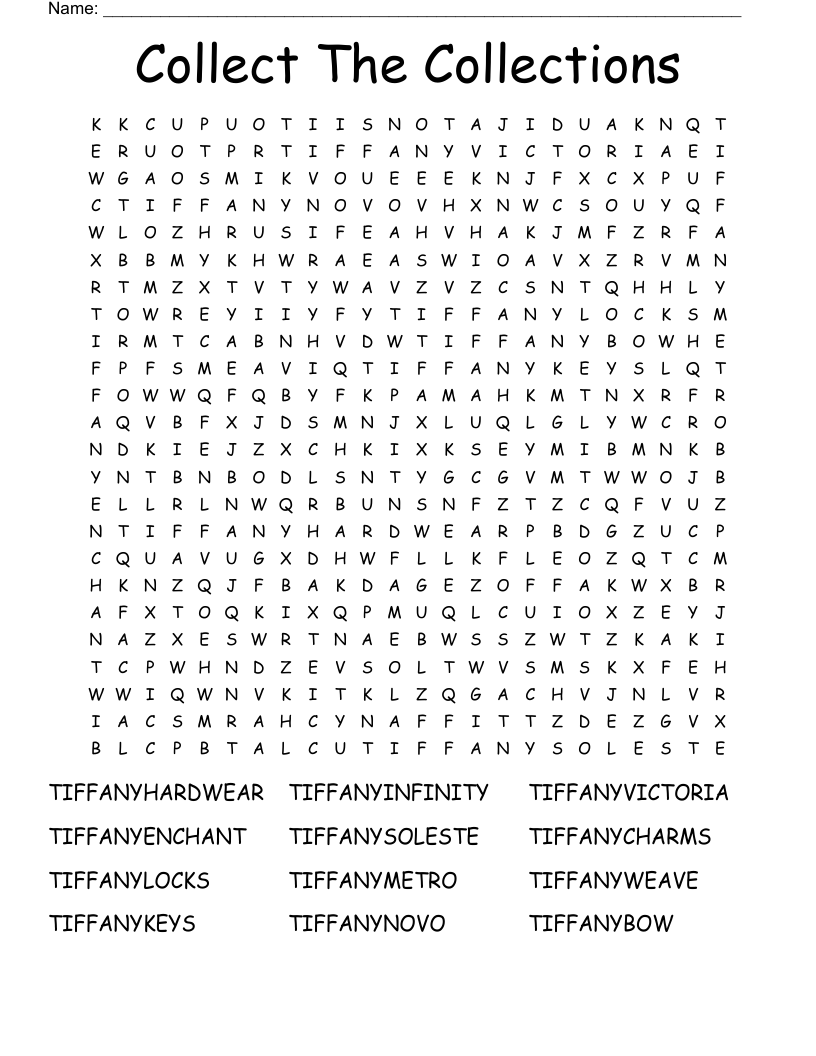 Collect The Collections Word Search WordMint