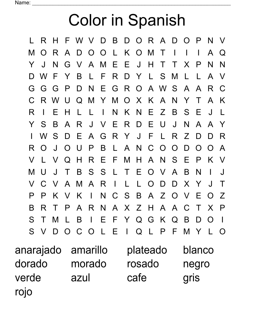 Colours In Spanish Worksheet Worksheets For Kindergarten