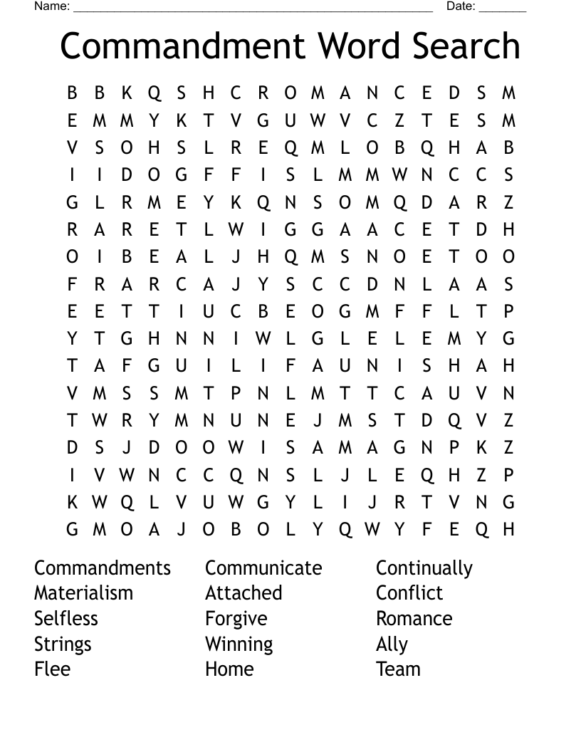 Commandment Word Search