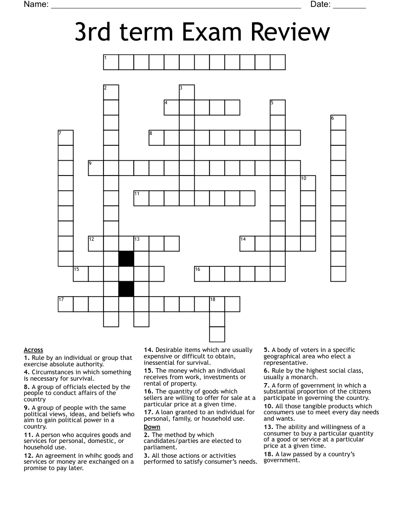 3rd term Exam Review