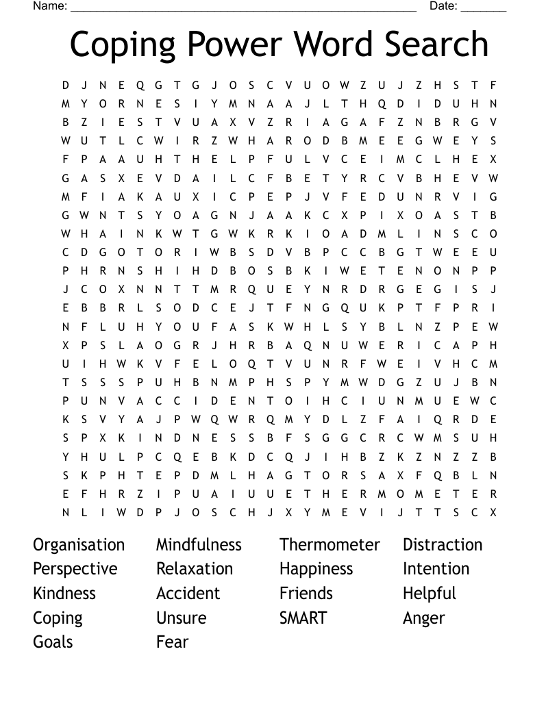 Coping Power Word Search