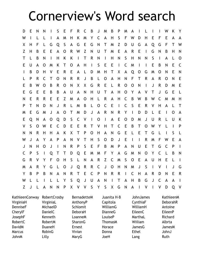 Cornerview's Word search