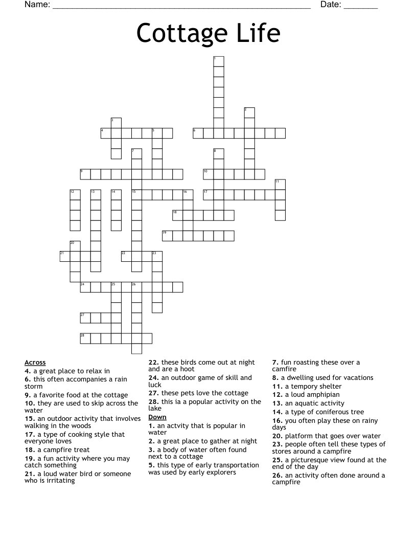 Cottage Life Crossword