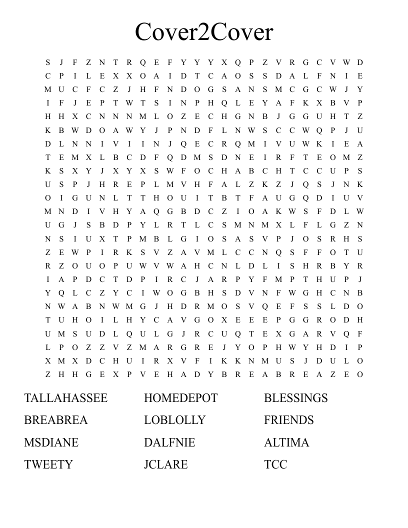 Cover2Cover Word Search