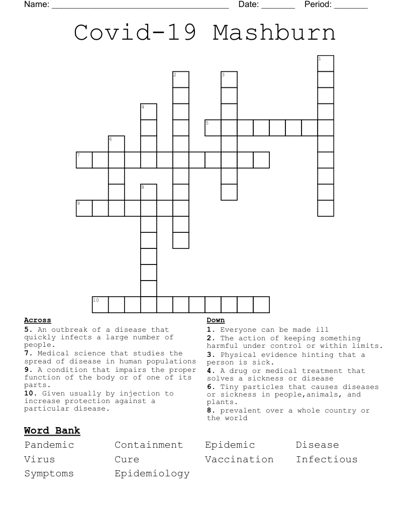 Covid-19 Mashburn Crossword