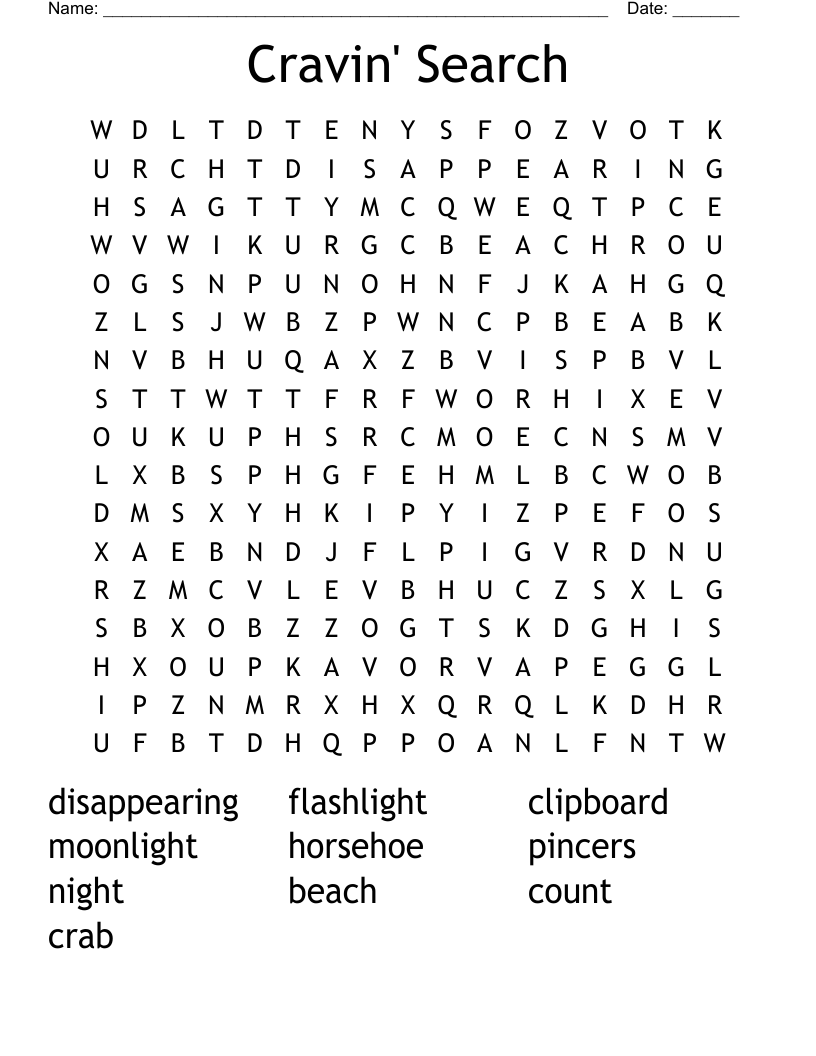 Cravin' Search Word Search WordMint