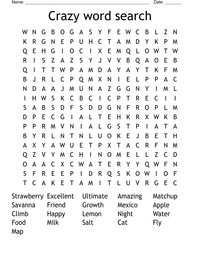 Crazy word search