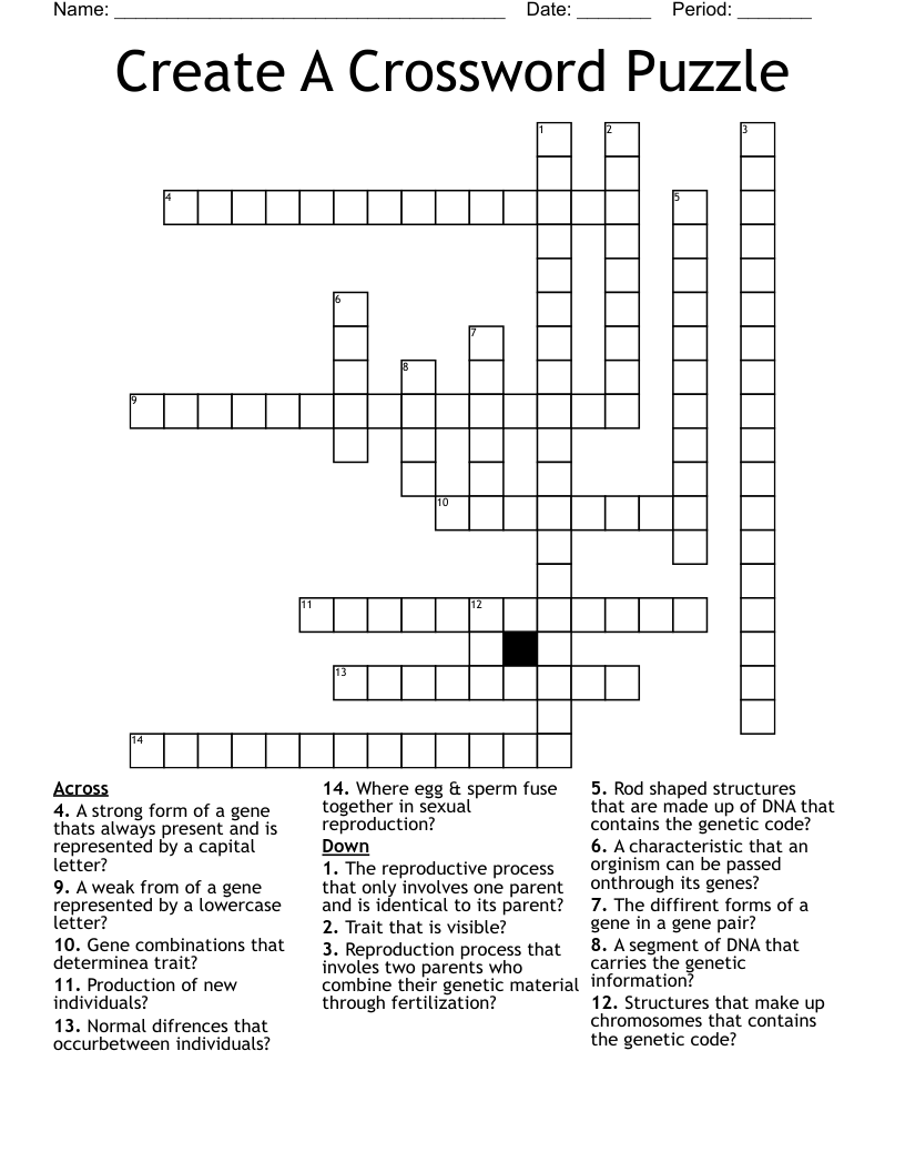 Create A Crossword Puzzle WordMint
