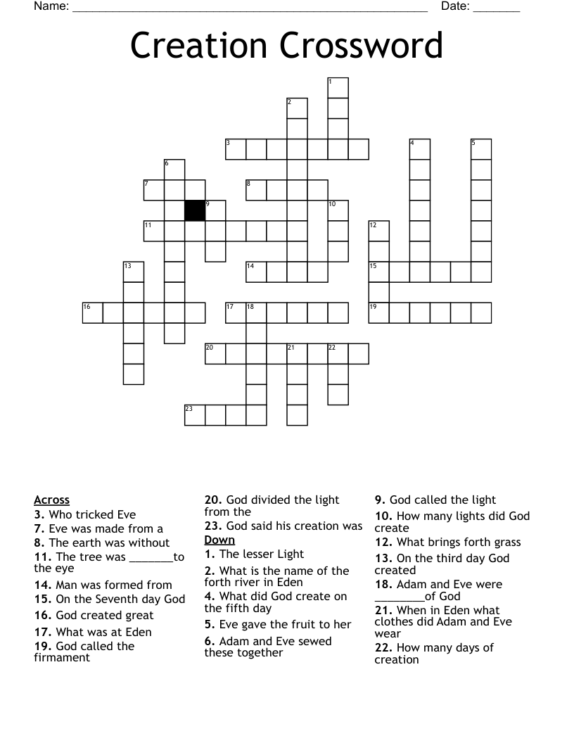 God Created The World For His Glory Word Search WordMint