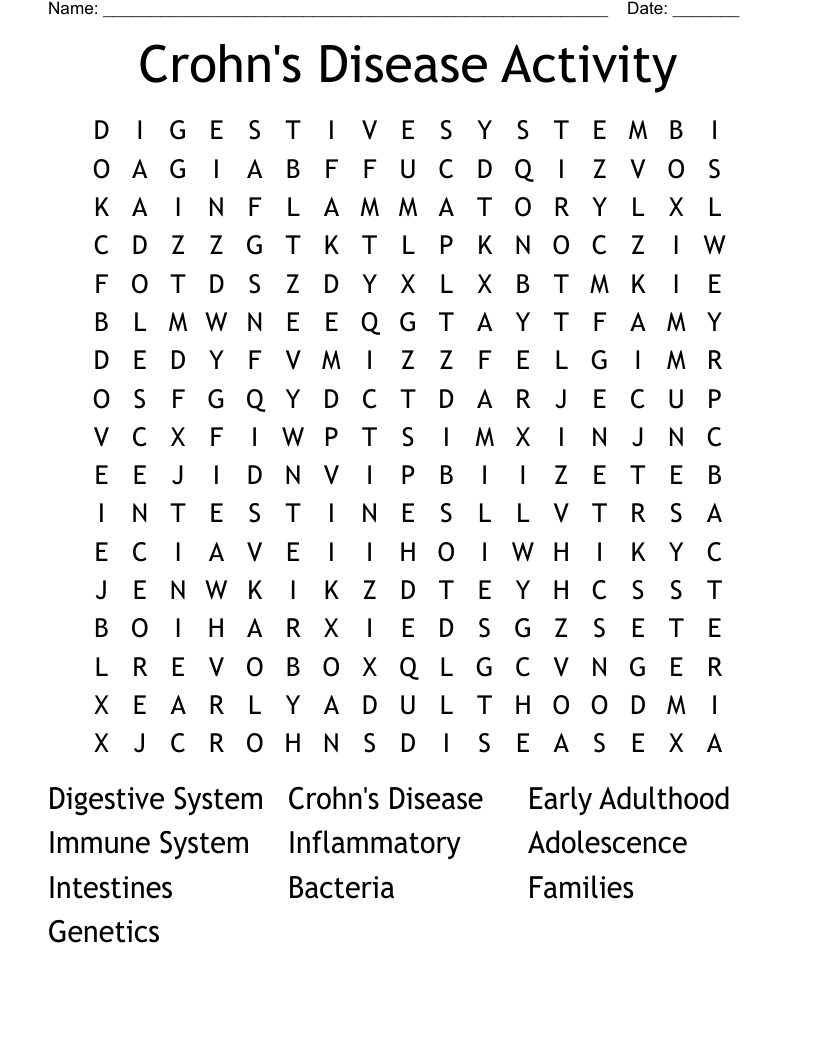 Crohn's Disease Activity Word Search