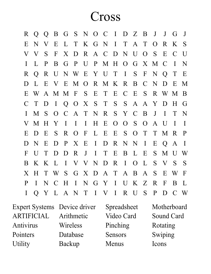 Cross Word Search