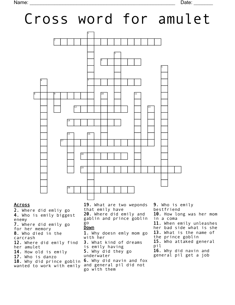 Cross word for amulet